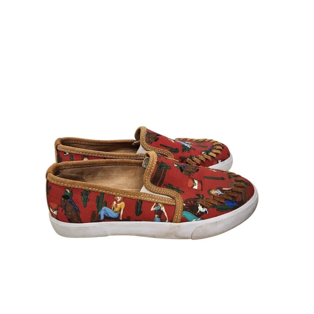 REBA By Justin Alice Red Shoes Womens 6 Cowgirl Canvas Slip On 1905 RML092